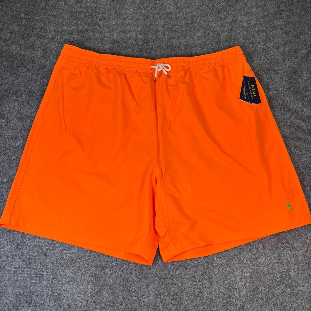 Polo‎ Ralph Lauren Swim Trunks Mens 4XLT Orange Mesh Lined New NWT Big & Tall